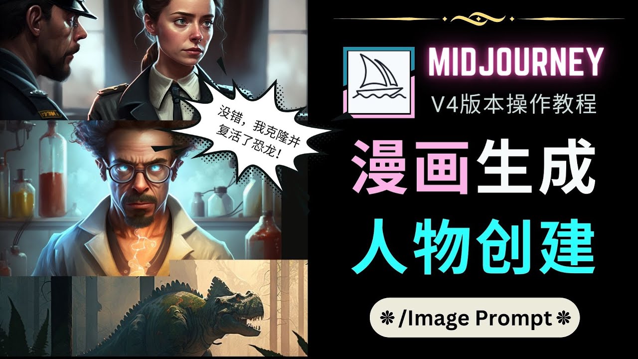 NO.0021期 Midjourney V4版本操作教程：2个简单参数，完成漫画生成，人物创建 